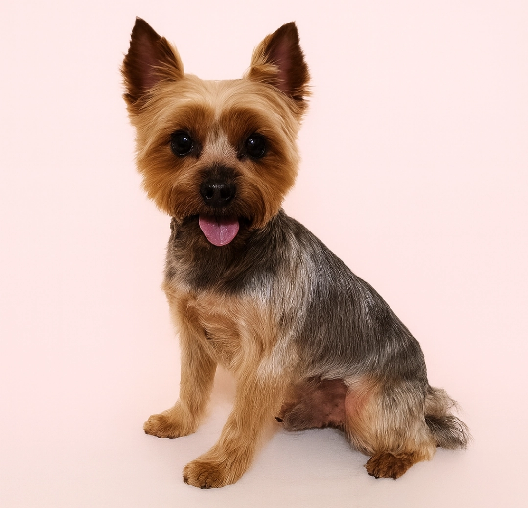 Yorkshire Terrier Luluś po strzyżeniu na szczeniaka - metamorfoza w salonie groomerskim